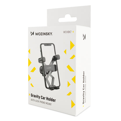 Wozinsky gravity phone holder for car grille black (WCHBK7)