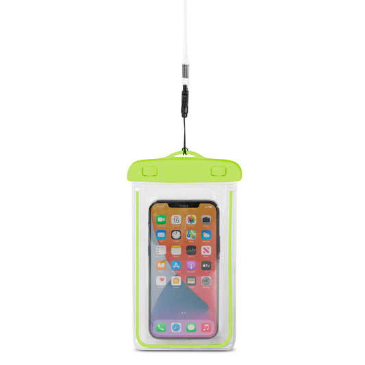 PVC waterproof phone case with lanyard - green
