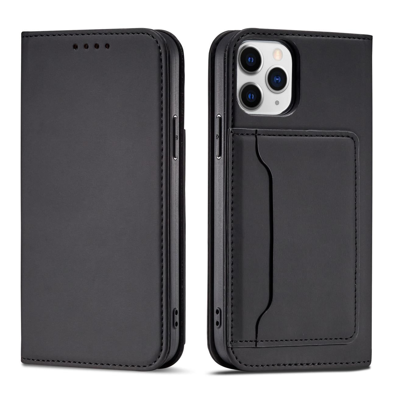 Magnet Card Case for iPhone 12 Pro Pouch Card Wallet Card Holder Black