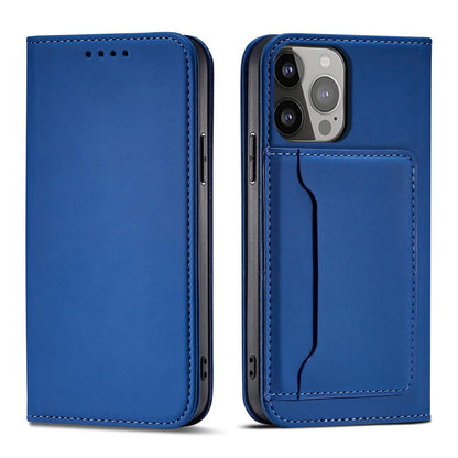 Magnet Card Case for iPhone 13 mini cover card wallet card stand blue