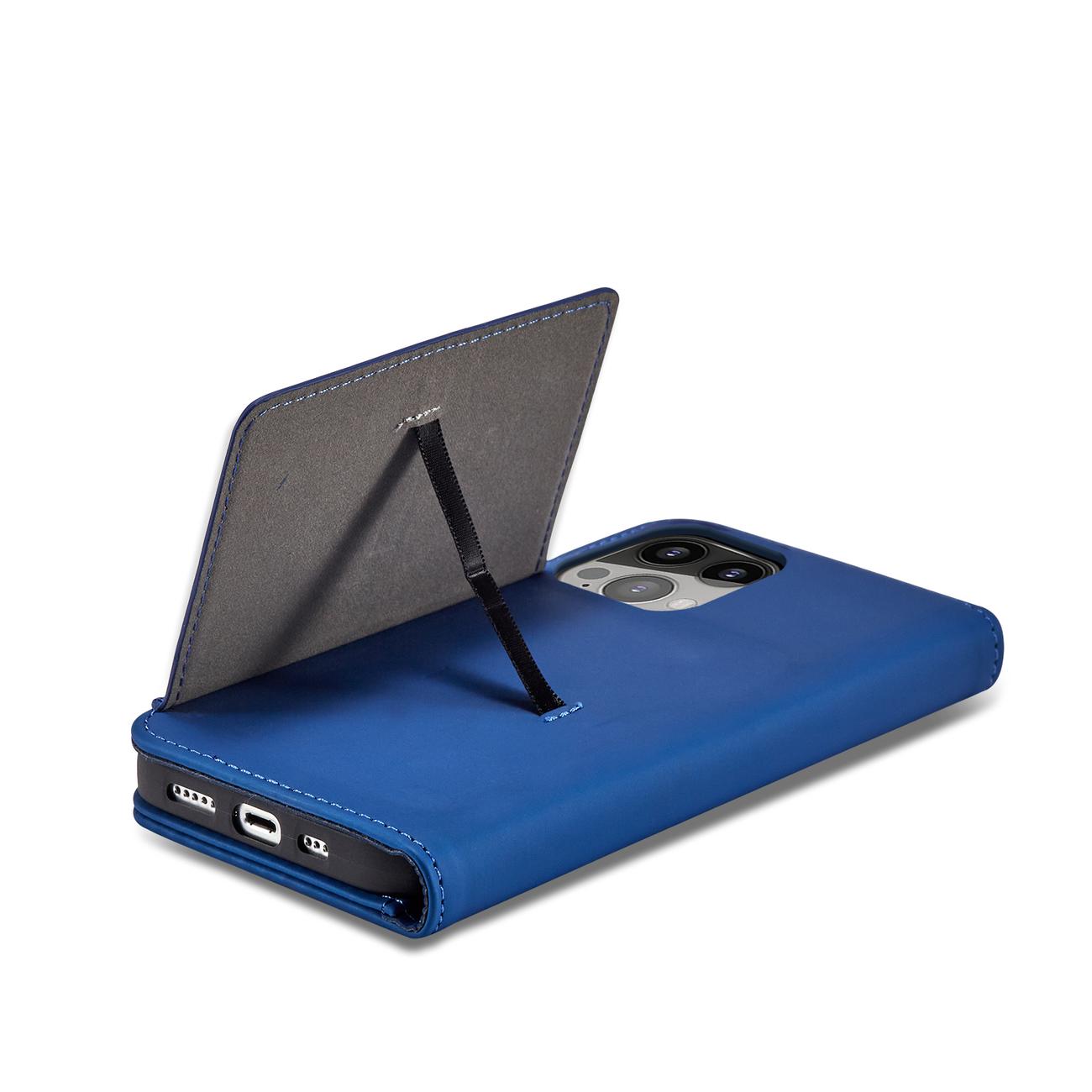 Magnet Card Case for iPhone 13 mini cover card wallet card stand blue