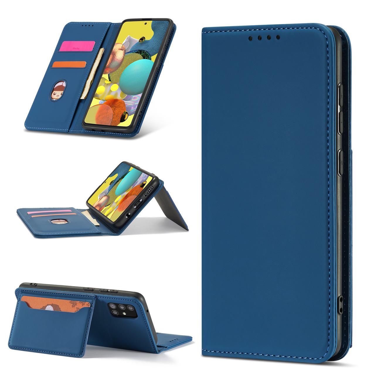 Magnet Card Case Case for Samsung Galaxy A52 5G Pouch Wallet Card Holder Blue