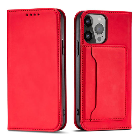 Magnet Card Case Case for Samsung Galaxy S22 Ultra Pouch Wallet Card Holder Red