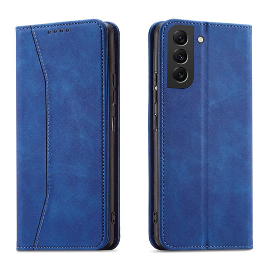 Magnet Fancy Case Case for Samsung Galaxy S22 Pouch Wallet Card Holder Blue