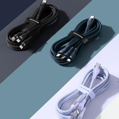 Baseus Flash Series II cable USB Type C / USB Type A - USB Type C / Lightning / micro USB 100 W 1.5 m blue (CASS030203)