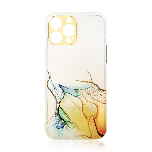Marble Case for iPhone 12 Gel Cover Orange Marble