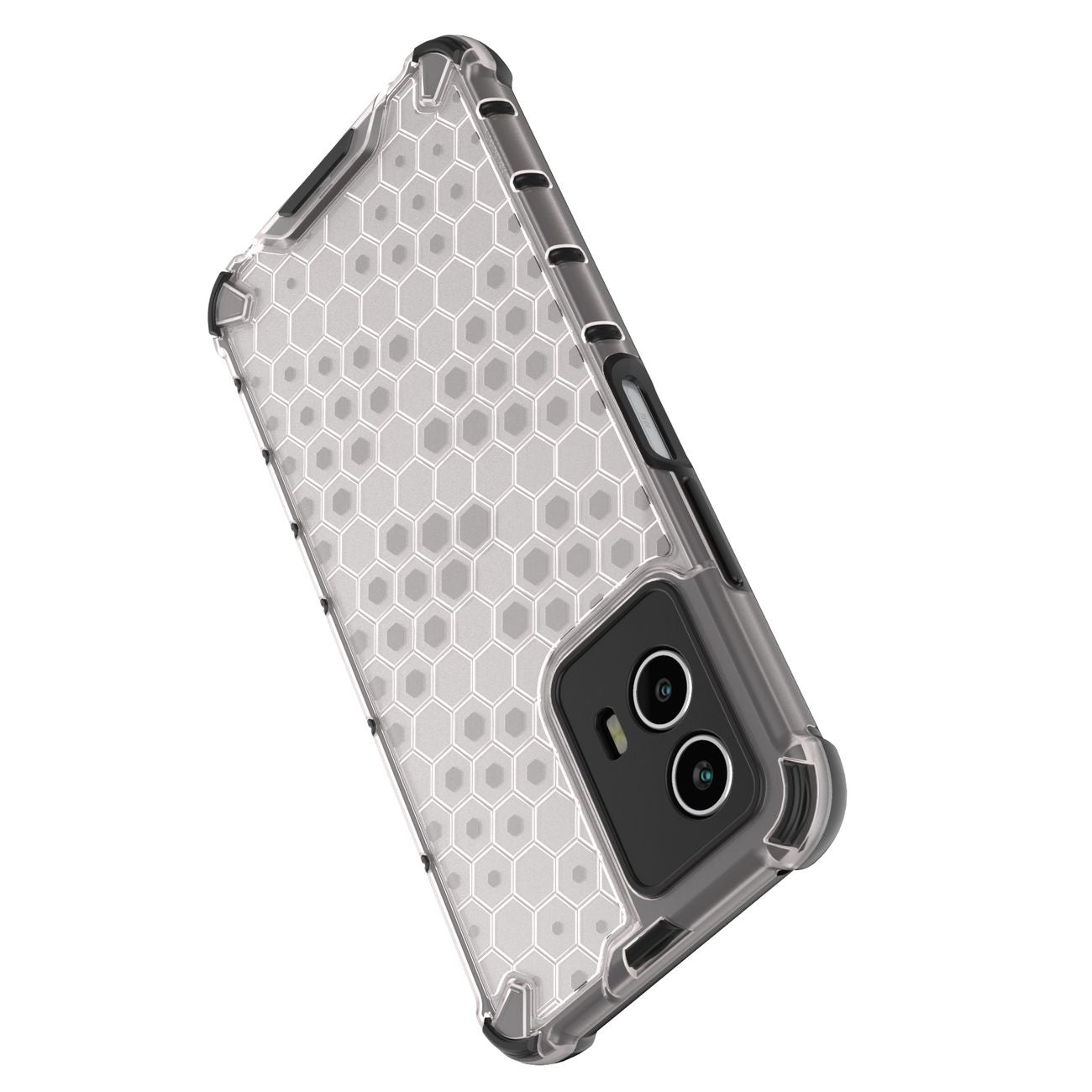Honeycomb case armored cover with gel frame Vivo Y55 / Y75 / Y33s / iQOO Z6 / iQOO U5 transparent
