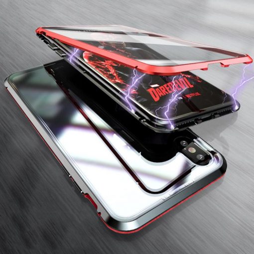 Husa magnetica 360 cu sticla fata-spate iPhone 11, Negru