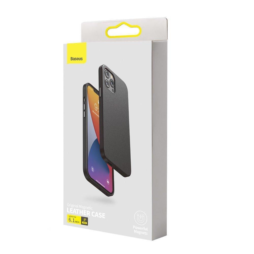 Husa Baseus Magnetic Leather Case compatibila cu Magsafe pentru iPhone 12 Pro Max