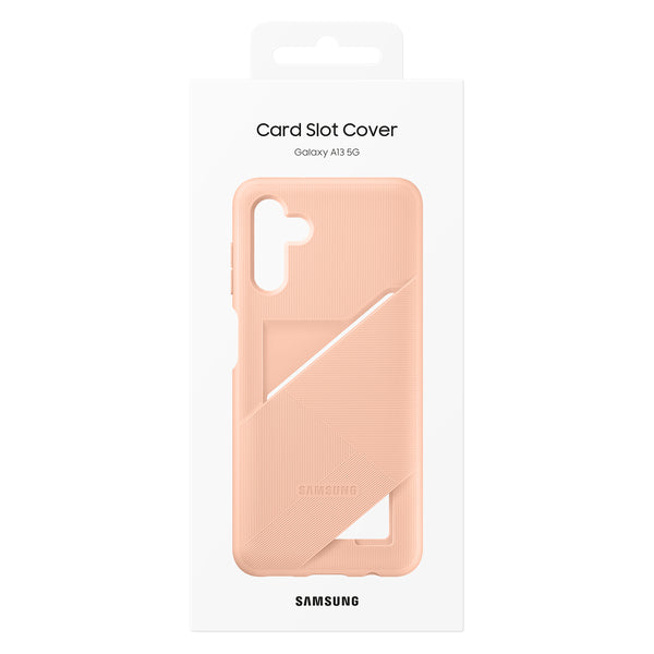 Husa Samsung Card Slot Cover Case din silicon pentru Samsung Galaxy A13 5G, peach