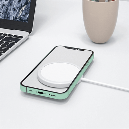 OFERTA Husa MagSafe Transparenta cu incarcare Wireless + Incarcator Wireless Magnetic pentru iPhone 12 Pro Max