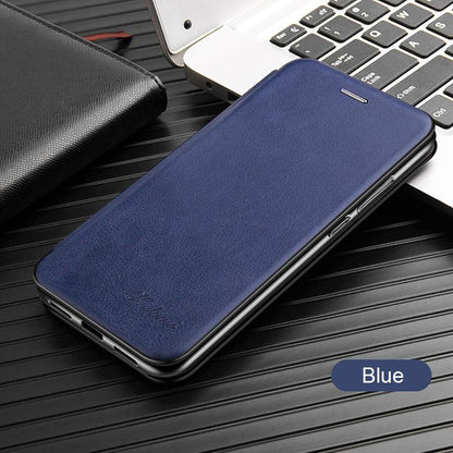 OFERTA Husa Flip Leather cu inchidere magnetica + Folie Full Cover 5D Huawei P30 Lite
