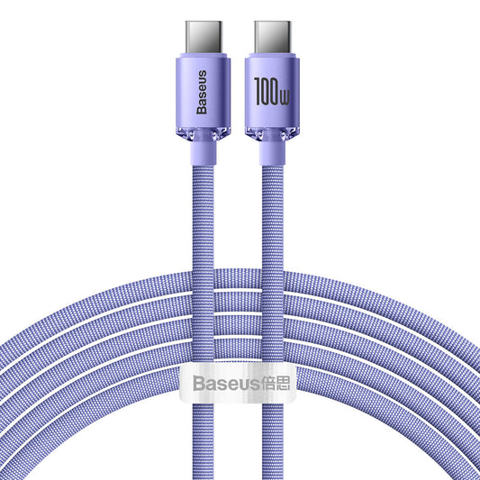 [RETURNED ITEM] Baseus Crystal Shine Series cable USB cable for fast charging and data transfer USB Type C - USB Type C 100W 2m purple (CAJY000705)