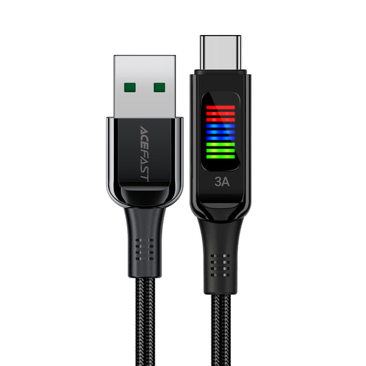 Acefast C7-04 USB-A USB-C 60W 1.2m cable with display - black