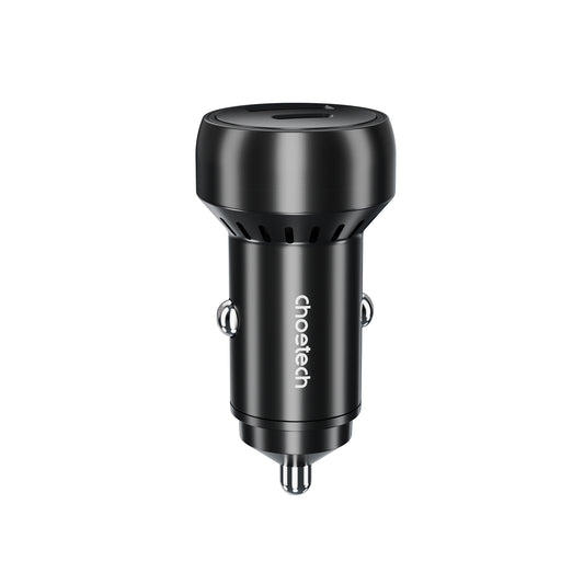 Choetech TC0014 USB-C USB-A PD 60W car charger with LED backlight - black