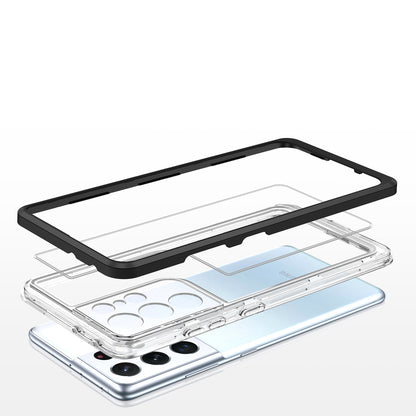 Clear 3in1 Case for Samsung Galaxy S22 Ultra Frame Gel Cover Black