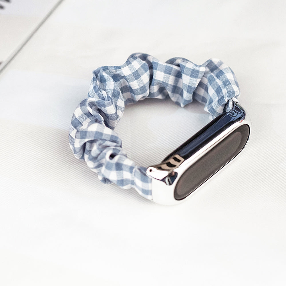 Cloth wristband for Xiaomi Mi Band 6/5/4/3 strap bracelet elastic scrunchies white