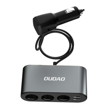 Dudao car charger 2x USB / 3x cigarette lighter splitter black (R1Pro black)