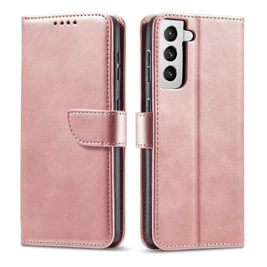 Magnet Case elegant bookcase type case with kickstand for Samsung Galaxy S21 FE pink