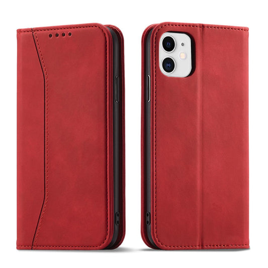 Magnet Fancy Case for iPhone 12 cover card wallet card stand red